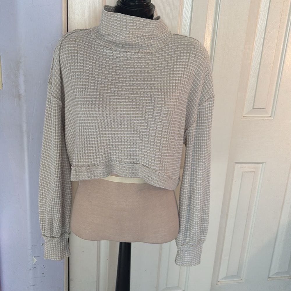 waffle knit free people top medium